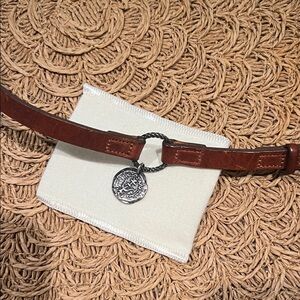 James Avery retired HTF Brown Leather interchangeable bracelet w/widows mite